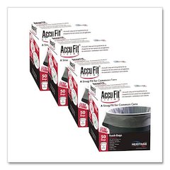Linear Low Density Can Liners with AccuFit Sizing, 44 gal, 0.9 mil, 37" x 50", Clear, 50 Bags/Box, 4 Boxes/Carton