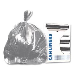 Linear Low-Density Can Liners, 45 gal, 1.7 mil, 39" x 46", Silver, 50/Carton