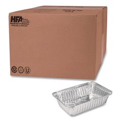 Aluminum Oblong Pan, 2.25 lb, 5.94 x 8.44 x 1.81, Silver, 500/Carton