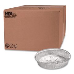 Round Aluminum Container, 24 oz., 7" Diameter, Silver, 500/Carton
