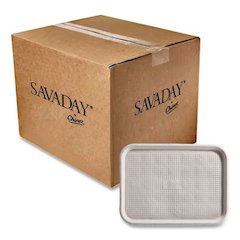 StrongHolder Molded Fiber Food Trays, 9 x 12 x 1, Beige, Paper, 250/Carton