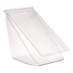Plastic Hinged Lid Sandwich Container, 3.25 x 6.5 x 3, Clear, 85/Pack, 3 Packs/Carton