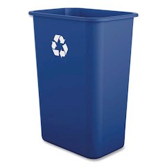 Recycling Container, 10 gal, Polypropylene, Blue