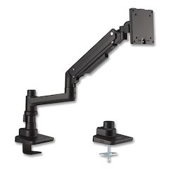 7110017256060, SKILCRAFT Gas-Spring Ergonomic Monitor Arm, For 49" Monitors, 360 deg Rotation/90 deg Tilt, BK,Supports 44 lbs
