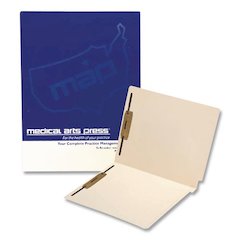 Mylar-Reinforced End Tab Fastener Folders, Straight Tab: Assorted, Expands 0.75", 2 Fasteners, Letter Size, Manila, 50/Box