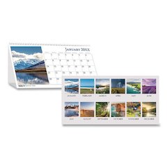 Earthscapes Recycled Desk Tent Monthly Calendar, Scenic Photography, 8.5 x 4.5, White Sheets, 12-Month (Jan to Dec): 2026