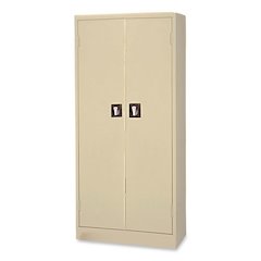 Space Saver Storage Cabinet, Four Shelves, 30w x 15d x 66h, Putty