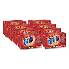 Steel Wool Soap Pads, 2.5 x 3, Gray/Pink, 4 Pads/Box, 12 Boxes/Carton