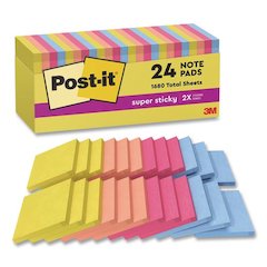 Note Pads in Summer Joy Collection Colors, 3" x 3", Summer Joy Collection Colors, 70 Sheets/Pad, 24 Pads/Pack