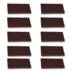 Heavy-Duty Utility Pad, 4.62 x 10, Brown, 10/Carton