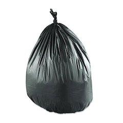 Low-Density Commercial Can Liners, 60 gal, 1.15 mil, 38" x 58", Black, Interleaved Roll, 25 Bags/Roll, 4 Rolls/Carton