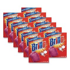 Steel Wool Soap Pads, 3 x 3, Gray/Pink, 12 Pads/Box, 12 Boxes/Carton