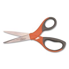Elite Series Stainless Steel Shears, 8" Long, 3.5" Cut Length, Straight Orange Handle