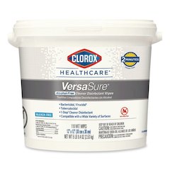 VersaSure Cleaner Disinfectant Wipes, 1-Ply, 12 x 12, Fragranced, White, 110/Bucket