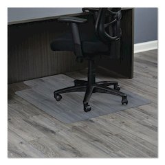 Non-Studded Chair Mat for Hard Floors, Rectangular with Lip, Straight Edges, 36" x 48", Clear