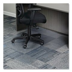 Studded Chair Mat for Flat to Low Pile Carpeted Floors, Rectangular, Beveled Edges, 46" x 60", Clear