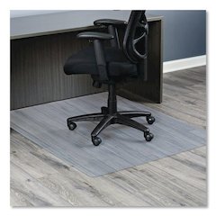 Non-Studded Chair Mat for Hard Floors, Rectangular, Straight Edges, 46" x 60", Clear