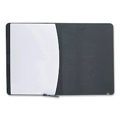 Designer Tack and Write Combination Dry-Erase Whiteboard/Bulletin Board, 35 x 23.5, Black/White Surface, Black Plastic Frame