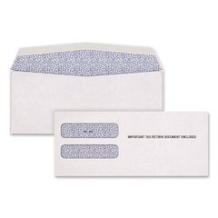 3-Up 1099-NEC Gummed Seal Double-Window Security Tint Envelopes, Commercial Flap, 9 x 3.75, White, 100/Pack