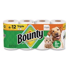 Kitchen Roll Paper Towels, 2-Ply, White, 10.5 x 11, 75 Sheets/Roll, 4 Triple Rolls/Pack, 6 Packs/Carton