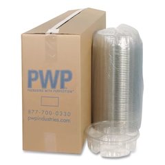 Dip Cup Platter, 4 Compartments, 64 oz, 10" Diameter, Clear, Plastic, 100/Carton