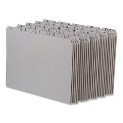 Top Tab A-Z File Guides, 1/5-Cut Top Tab, A to Z, 8.5 x 14, Gray, 25/Set