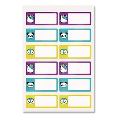 No-Iron Fabric Labels, Character/Colored Border, Handwrite Only, 0.75 x 1.75, White, 12/Sheet, 2 Sheets/Pack