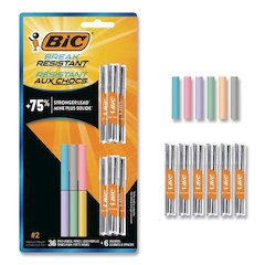 Break Resistant Lead Refills, 0.7 mm, HB, Black, 6 Leads/Tube, 6 Tubes/Pack