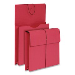 Expanding Wallet with Elastic Closure, 2" Expansion, 1 Section, Letter Size, Red, 10/Box