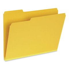 Recycled Colored File Folders, 1/3-Cut Tabs: Assorted, Letter Size, 1" Expansion, Yellow, 25/Box