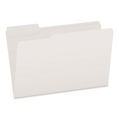 Double-Ply Reinforced Top Tab Colored File Folders, 1/3-Cut Tabs: Assorted, Legal, 0.75" Expansion, White, 100/Box