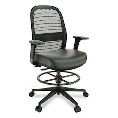 Health Bedford Drafting Stool, Supports Up to 275 lb, 26.5x 33.6 Seat Height, Black Seat, Black Back, Black Base