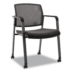 Esler Fabric Guest Chair, 23.3 x 22.3 x 31.7, Black Seat, Black Back, Black Base