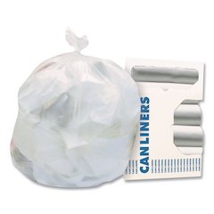 High-Density Waste Can Liners, 30 gal, 16 mic, 30" x 37", Natural, 25 Bags/Roll, 20 Rolls/Carton