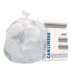 High-Density Waste Can Liners, 33 gal, 16 mic, 33" x 40", Natural, 25 Bags/Roll, 10 Rolls/Carton