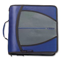 Mighty Zip Tab Binder, 3 Rings, 3" Capacity, 11 x 8.5, Blue