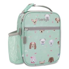 Kids Insulated Lunch Tote, Puppy Love Theme, 7.3" x 3.5" x 9.5", Mint Green/Multicolor