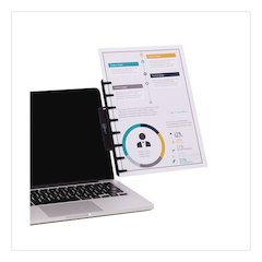 Monitor Document and Note Holder, Hold Up to 4 Legal Size Sheets, Plastic, Black
