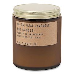 Ojai Lavender Soy Candle, 40 to 50 Hours Burn Time, 2.9 d x 3.5 h, 7.2 oz, Amber