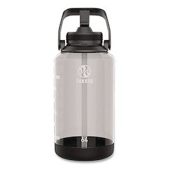 Tritan Motivational Plastic Water Bottle, 64 oz, Stormy Black