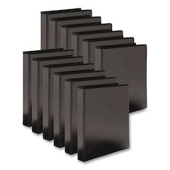Round Ring View Binder, 3 Rings, 0.5" Capacity, Black, 12/Carton