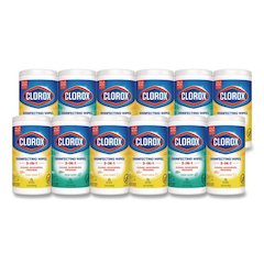 Disinfecting Wipes, Bleach Free Cleaning Wipes, 1-Ply, 7 x 8, Fresh Scent/Citrus Blend, White, 75/Canister, 3/Pack, 4/Carton
