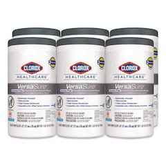 VersaSure Cleaner Disinfectant Wipes, 1-Ply, 6.75 x 8, Fragranced, White, 85/Canister, 6 Canisters/Carton
