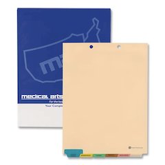 6-Tab Medical Chart Indexes, Bottom Tab, Assorted Medical, Manila, 65/Box