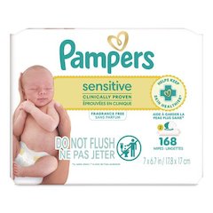Sensitive Baby Wipes, 1-Wipe Pop-Top, Fragrance-Free, 84 Wipes/Pack, 2 Packs