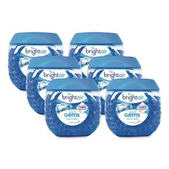 Scent Gems Odor Eliminator, Cool and Clean, Blue, 10 oz Jar, 6/Carton