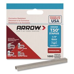 Heavy Duty Staples, 0.25" Leg, 0.37" Crown, Silver, 1,000/Box