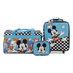 Four-Piece Mickey Mouse Carry-On Luggage Set, 11.75 x 6 x 14