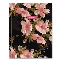 Fashion Hard Cover Notebook, 1-Subject, Medium/College Rule, Cherry Tree Lane Cover, (96) 9.25 x 7.25 Sheets