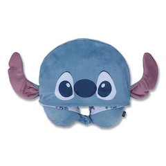Stitch Hooded Polyester Travel Pillow, 11 x 3 x 10.5, Blue